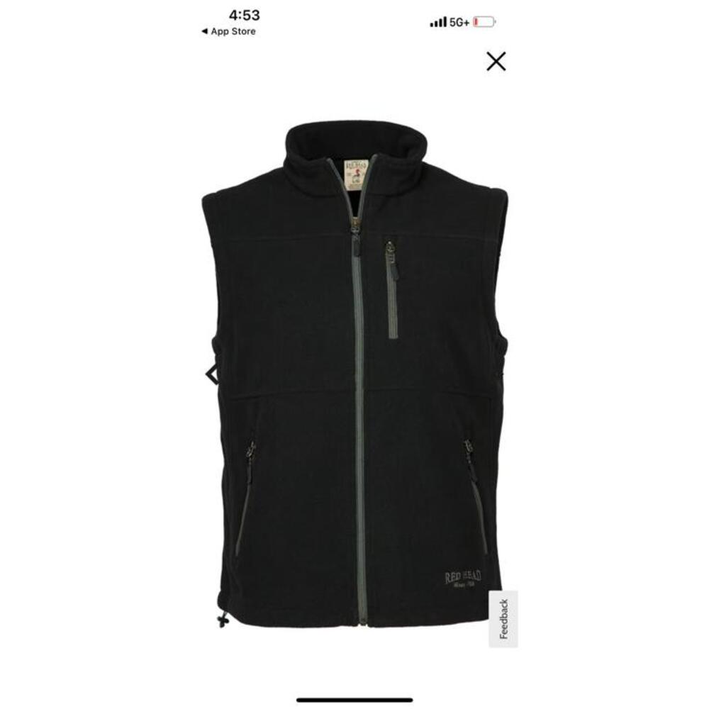 RedHead Men's Black Fleece Vest with Zipper Pockets